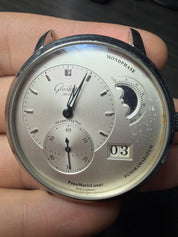 Glashutte PanoMaticLunar Steel Silver Dial Watch 1-90-02-42-32-61 - FOR PARTS