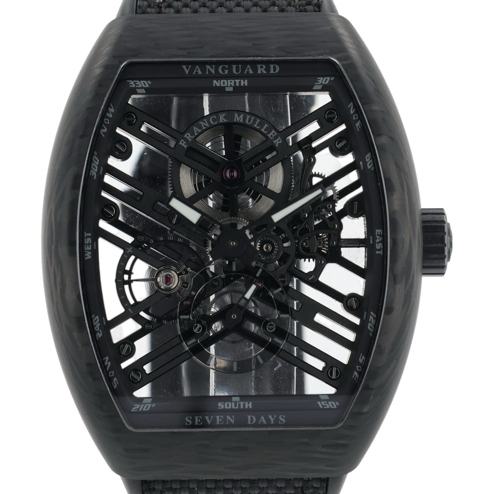 Franck Muller Vanguard Carbon Skeleton Dial 45mm Manual Wind Mens V45 S6 SQT