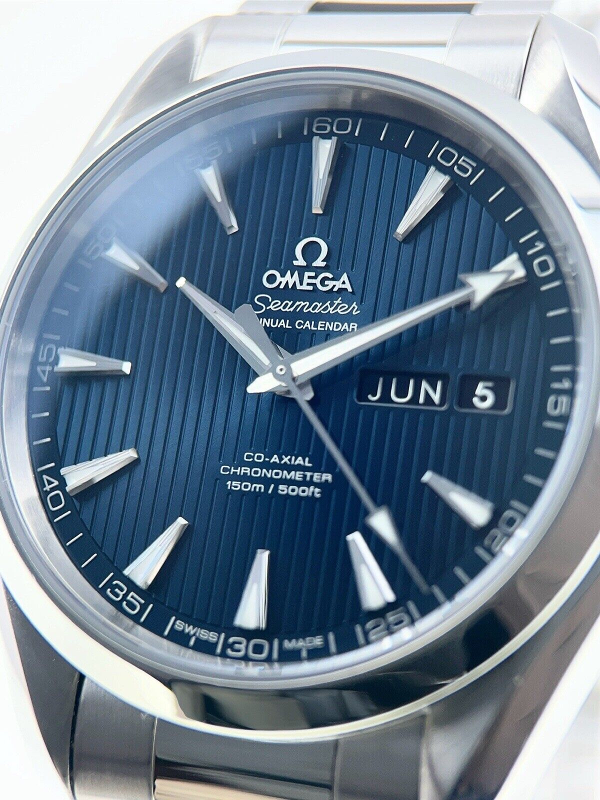 Omega Seamaster Aqua Terra Annual Calendar Steel Blue 43mm Automatic Men’s Watch