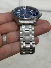 2021 Omega Seamaster Wave 300m Diver Blue Ceramic Watch 210.30.42.20.03.001