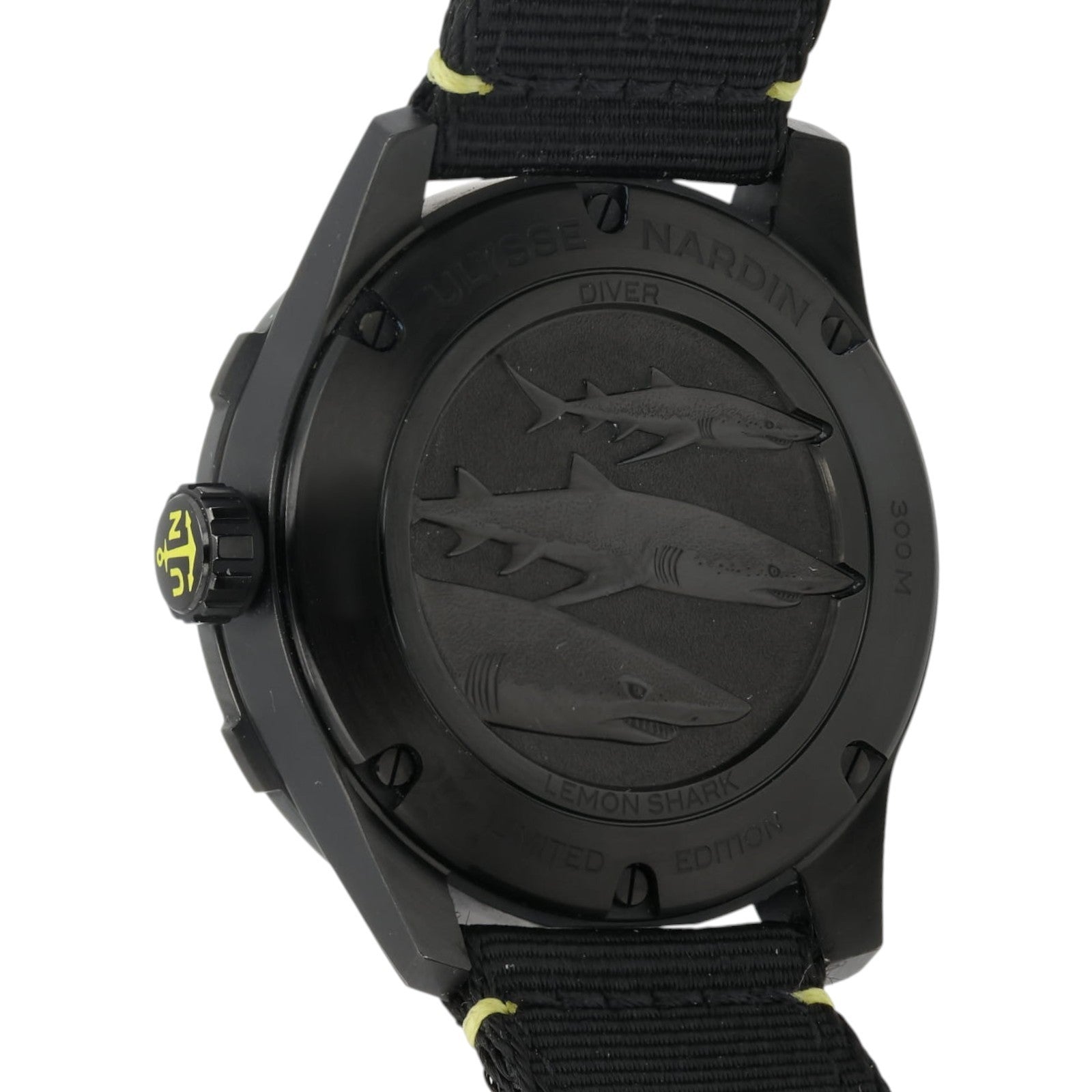 Ulyssse Nardin Lemon Shark Diver Black Dial Steel 42mm Automatic Mens 8163-175
