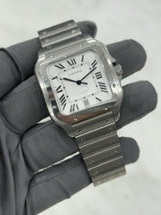Cartier Santos Stainless Steel Silver Dial 39mm Automatic Mens Watch WSSA0018