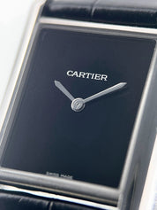 Cartier Tank Must Steel Black Dial 25mm Quartz Movement Unisex Watch WSTA0072