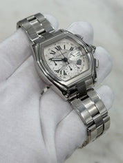 Cartier Roadster Chronograph Silver Dial Steel 43mm Auto Men’s Watch W62006X6