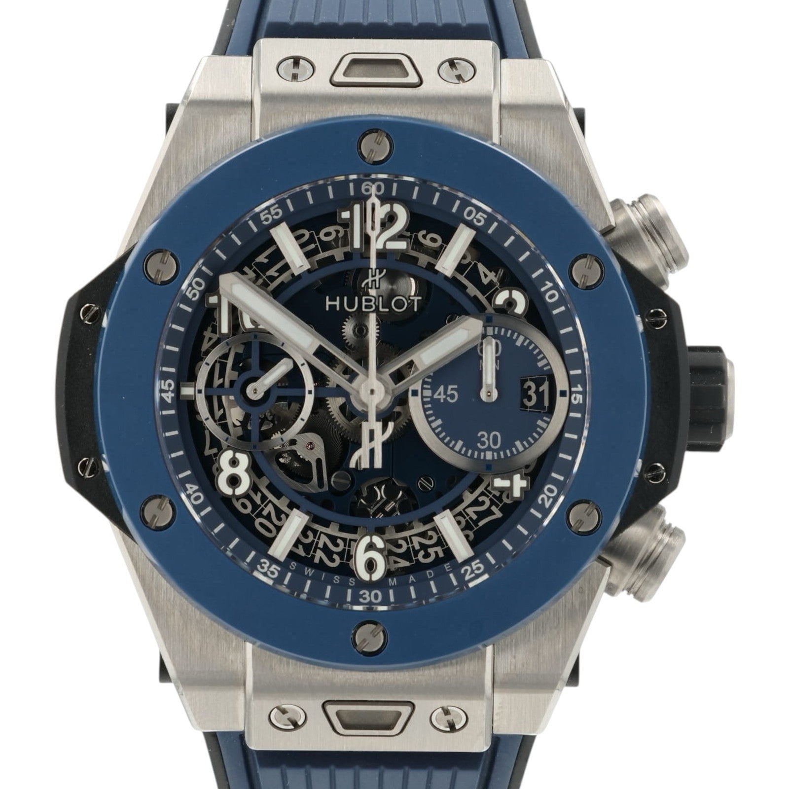 Hublot Big Bang Unico Blue Dial Titanium 42mm Automatic Mens 441.NL.5171.RX