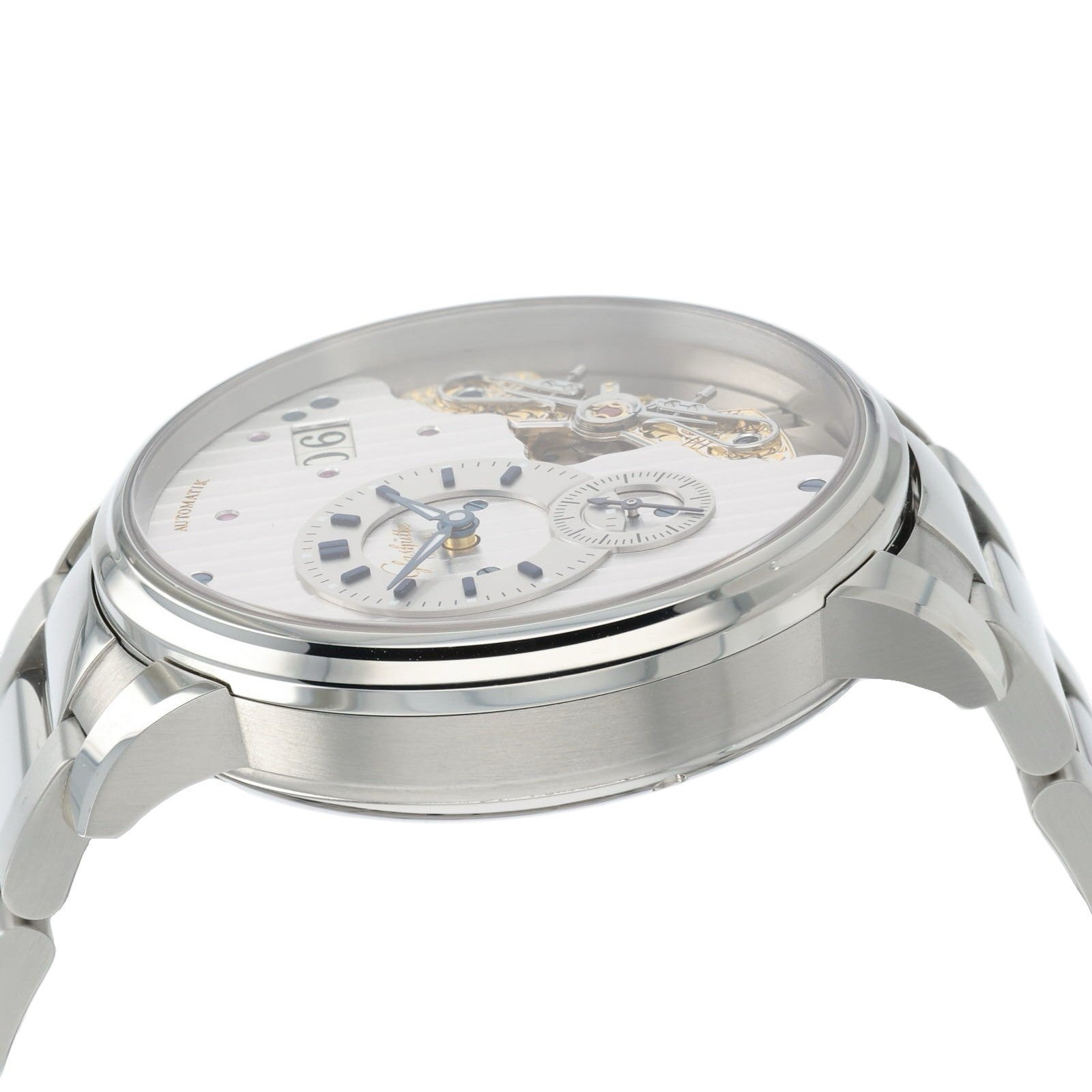 Glashutte PanoMaticInverse Silver Dial Steel 42mm Men's Watch 1-91-02-02-02-71