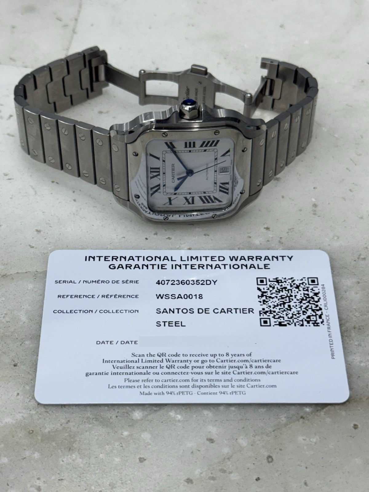 Cartier Santos Stainless Steel Silver Dial 39mm Automatic Men's Watch WSSA0018