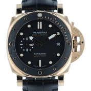 Panerai Submersible 18k Rose Gold Black Dial 42mm Automatic Mens Watch PAM01164