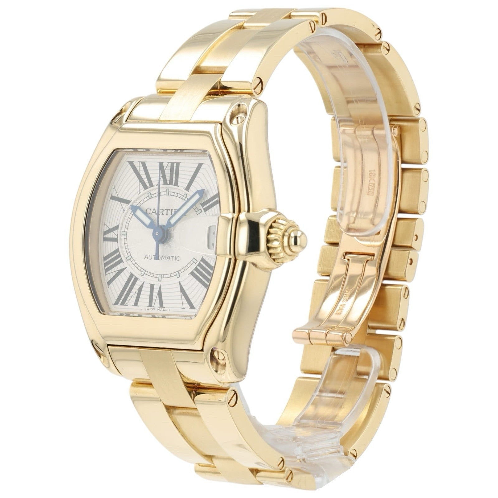 Cartier Roadster Silver Dial 18k Yellow Gold 37mm Automatic Men’s Watch W62005V1