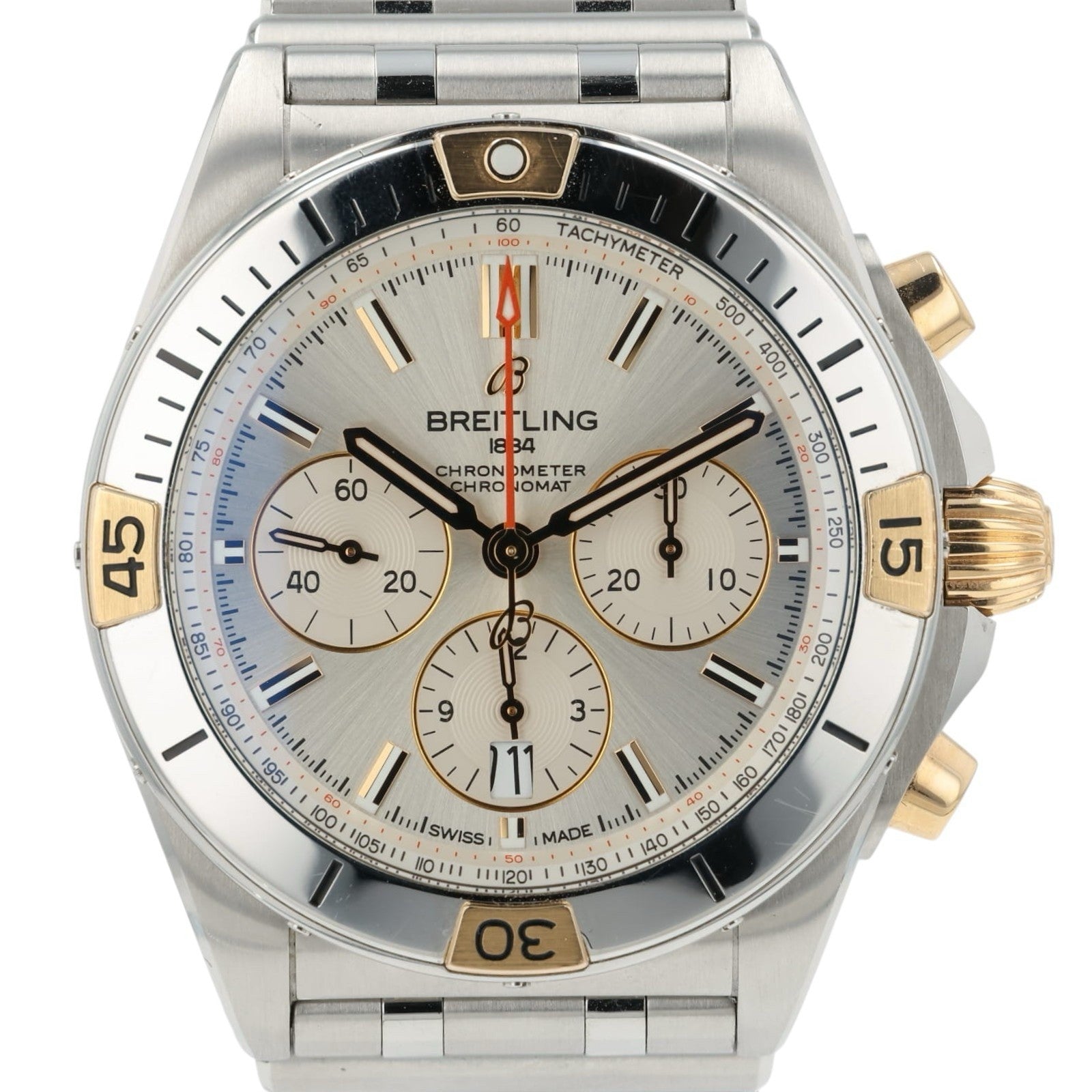 Breitling Chronometer Silver Dial Gold & Steel 42mm Automatic Men’s Watch IB0134