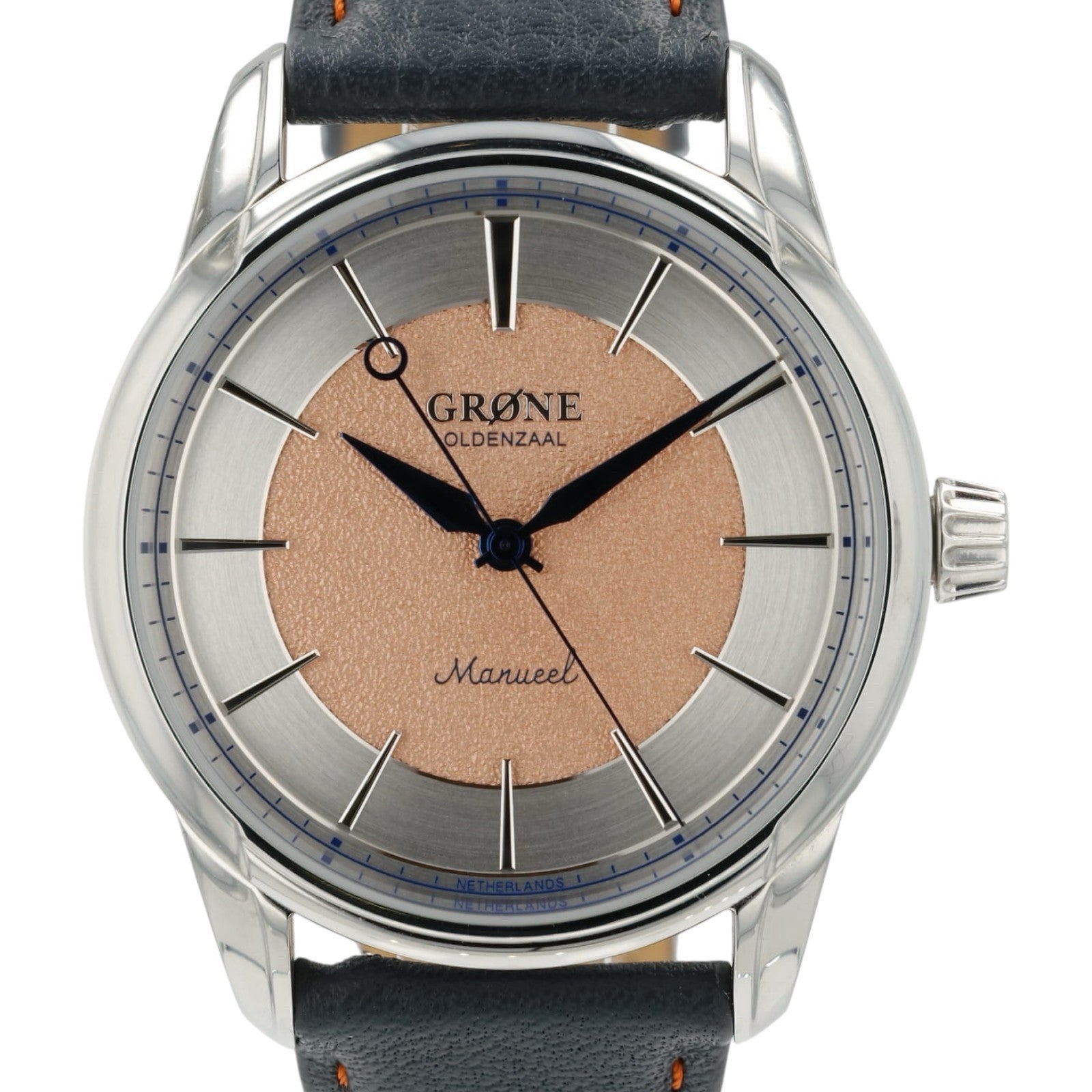 Grone Manueel One Salmon Dial Stainless Steel 38mm Manual Wind Men’s Watch