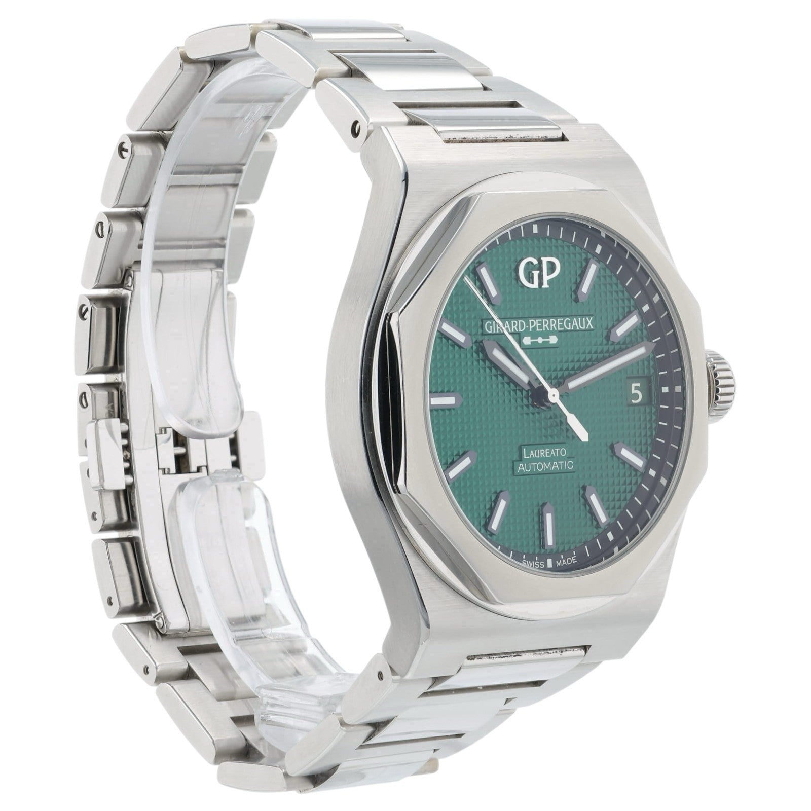 Girard Perregaux Laureato Green Dial Stainless Steel 42mm Auto Men’s Watch 81010