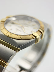Omega Constellation Gold Steel Silver Dial 38mm Automatic Mens Watch 1201.30.00