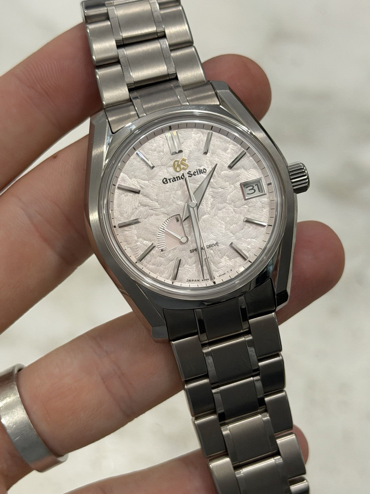 Grand Seiko Heritage Collection “Shunbun” Pink Dial Titanium 40mm Watch SBGA413