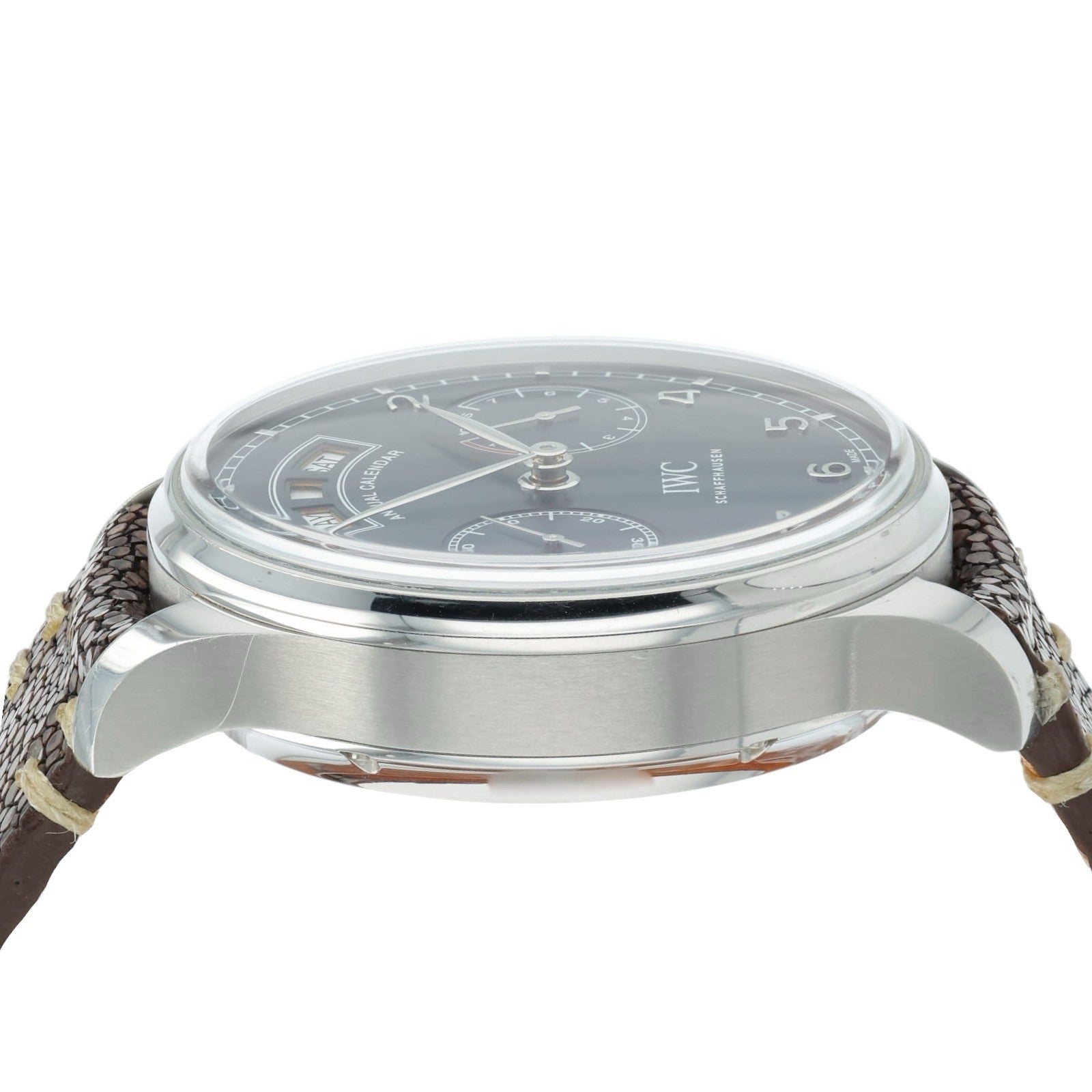 IWC Portuguese Annual Calendar Steel Blue Dial Automatic Mens Watch IW503502