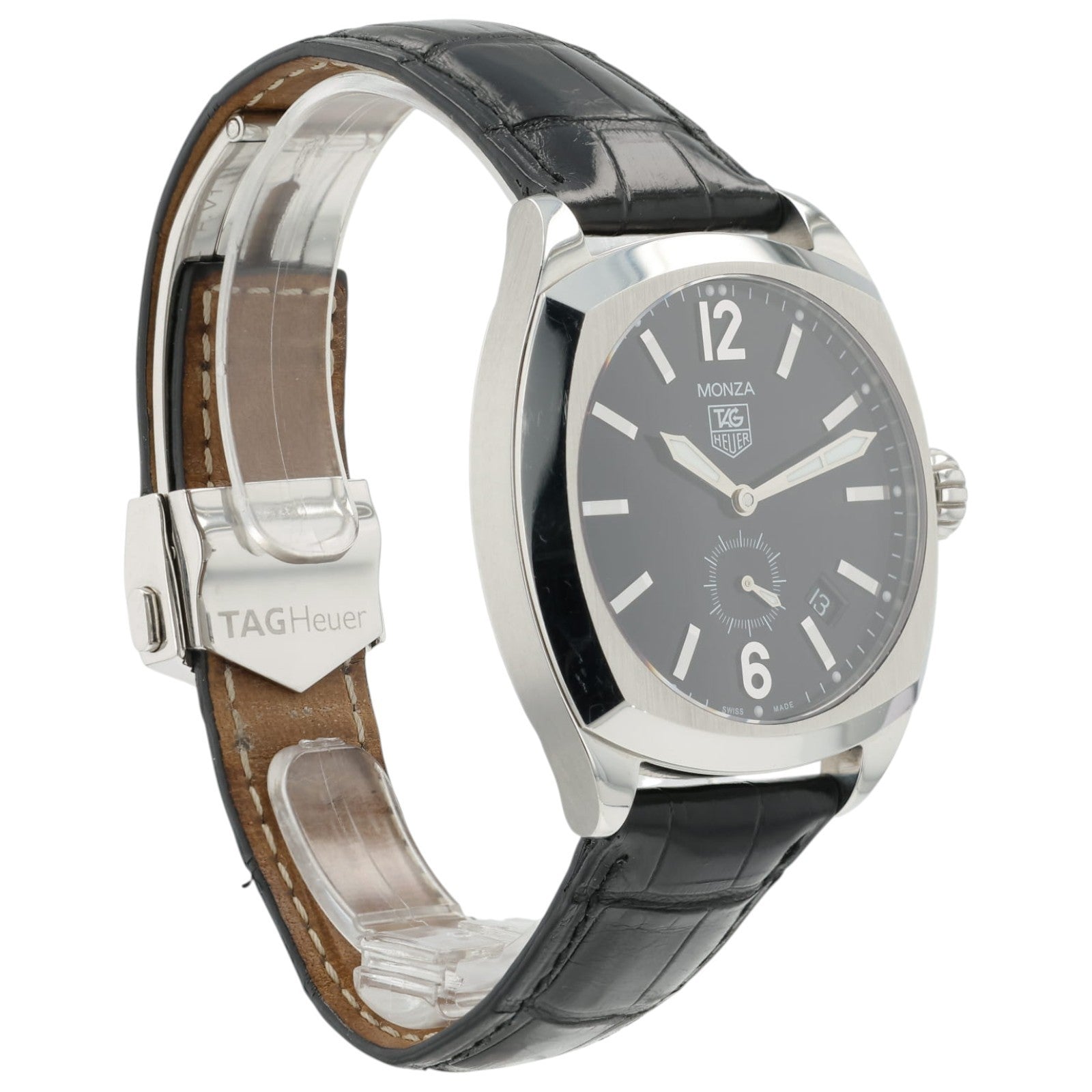 Tag Heuer Monza Black Dial Stainless Steel 38mm Automatic Mens Watch WR2110