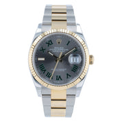 NEW 2025 Rolex Datejust Wimbledon Gold & Steel Gray Dial 36mm Men's Watch 126233