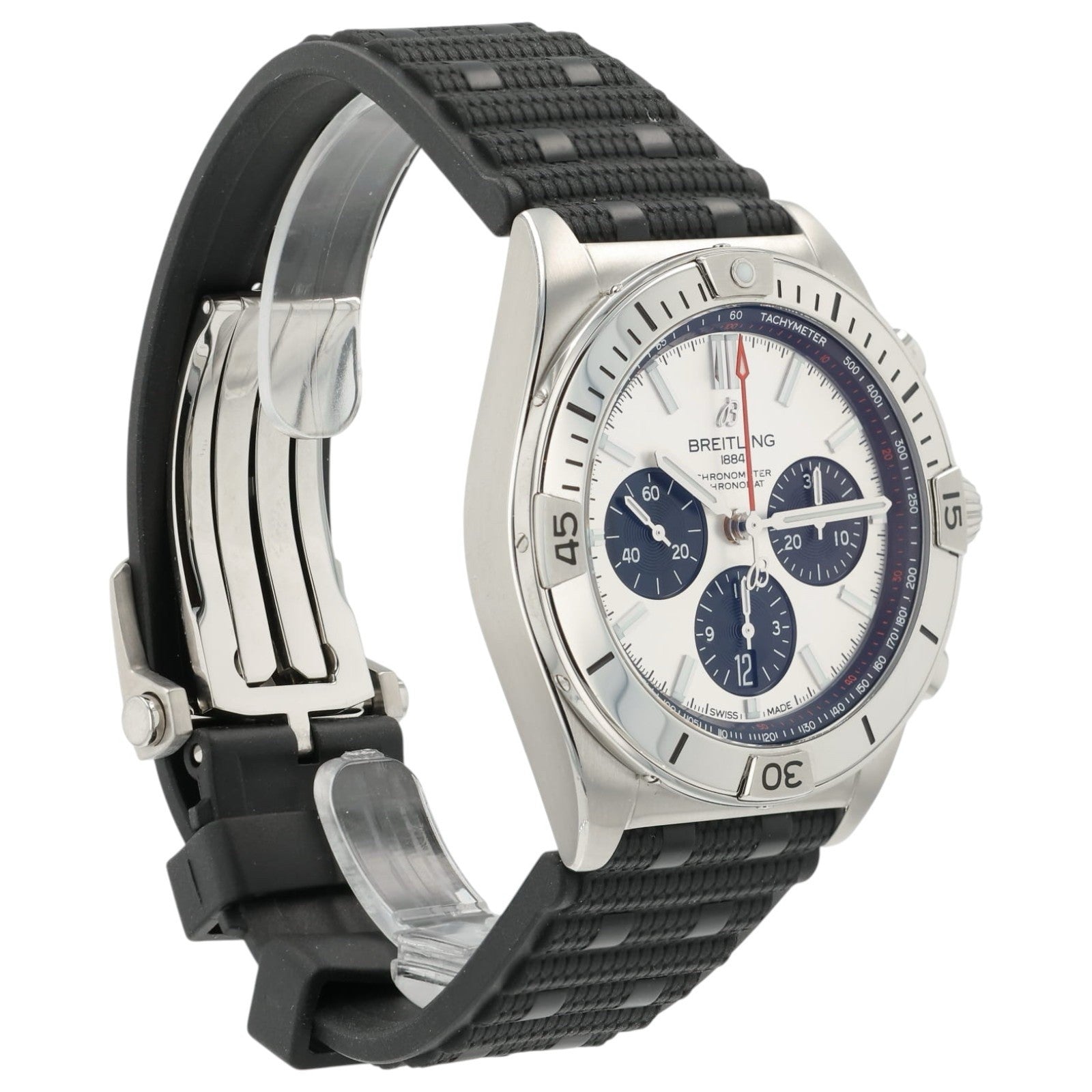 Breitling Chronomat Silver Dial Stainless Steel 42mm Automatic Mens Watch AB0134