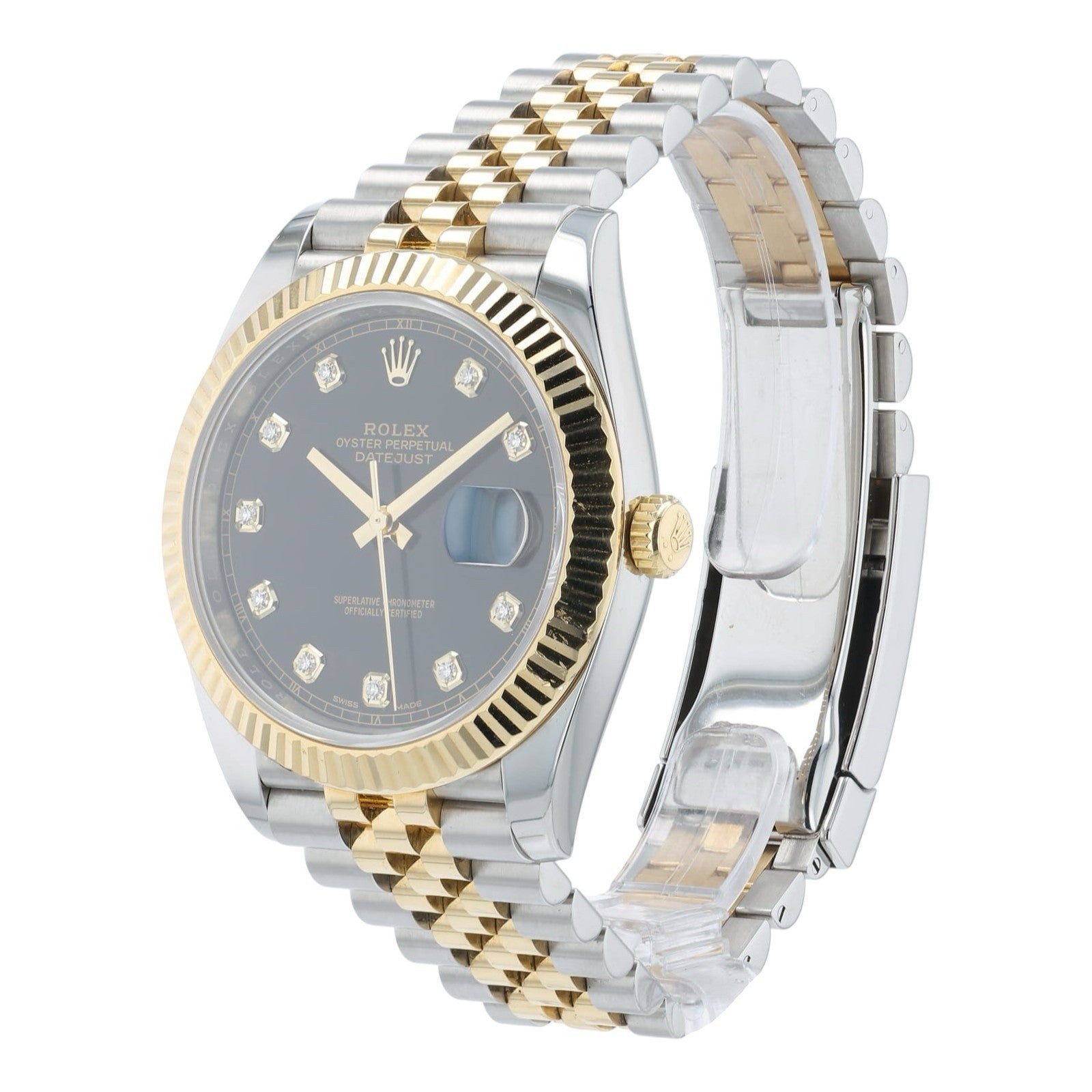 Rolex Datejust Black Dial Gold & Steel 41mm Automatic Movement Mens Watch 126333