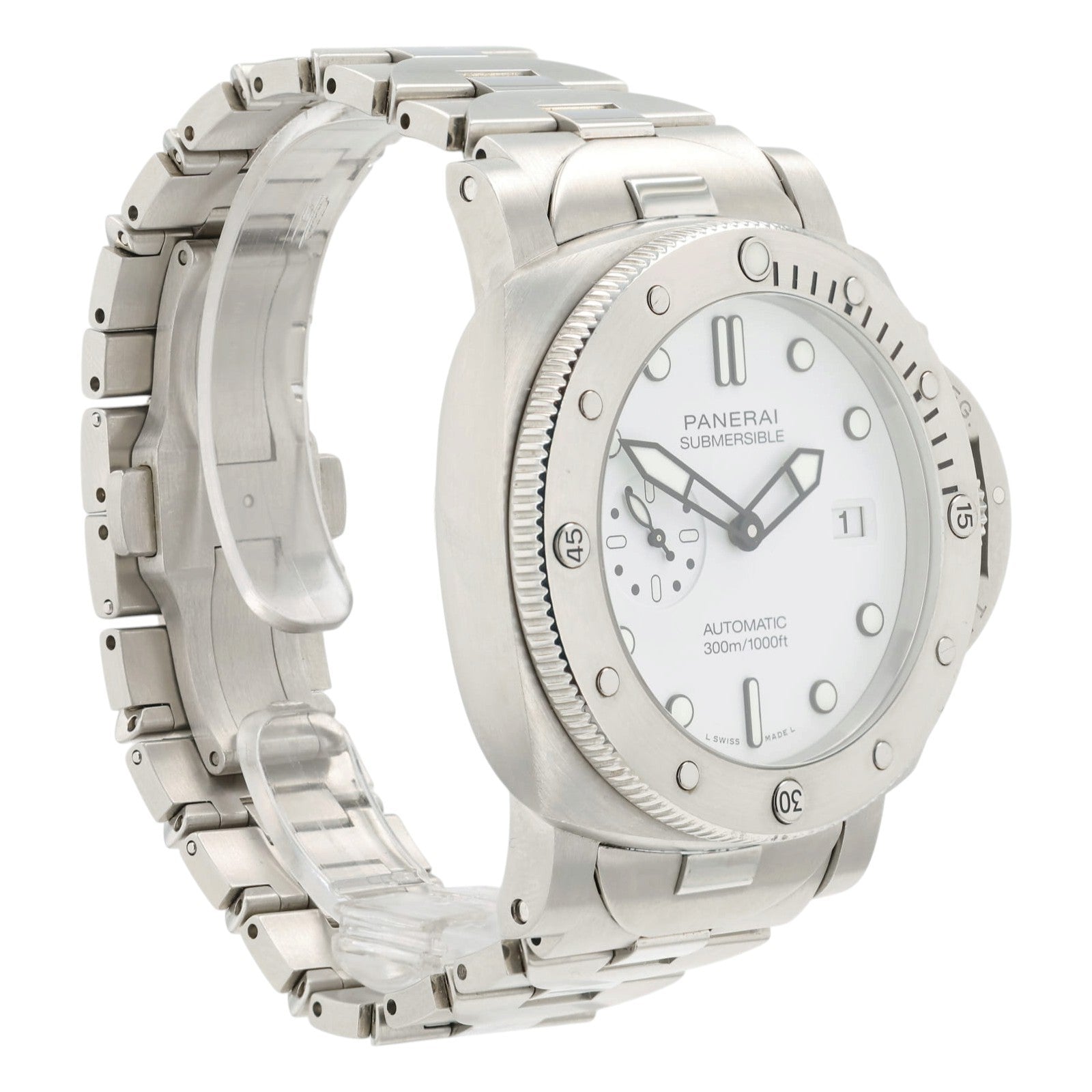 Panerai Submersible White Dial Stainless Steel 44mm Automatic Mens PAM01226