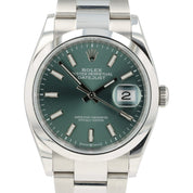 Rolex Datejust Mint Green Dial Stainless Steel 36mm Automatic Men’s Watch 126200