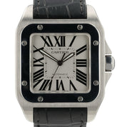Cartier Santos Silver Dial Stainless Steel 38mm Automatic Men's Watch W20073X8