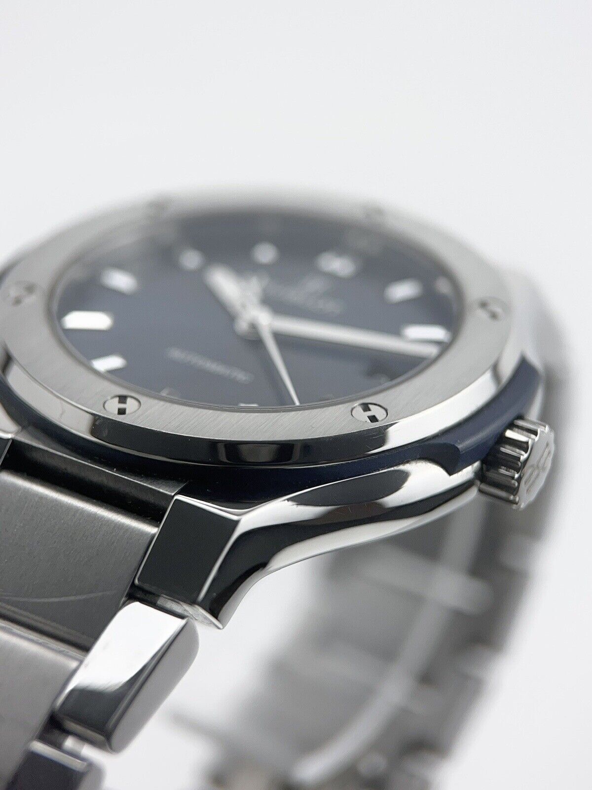 Hublot Classic Fusion Titanium 585.NX.7170.NX Titanium Casing Blue Dial