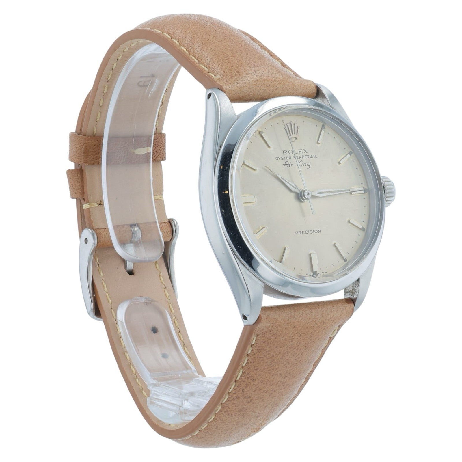 Rolex Air King Stainless Steel Champagne Dial 34mm Automatic Men’s Watch 5500