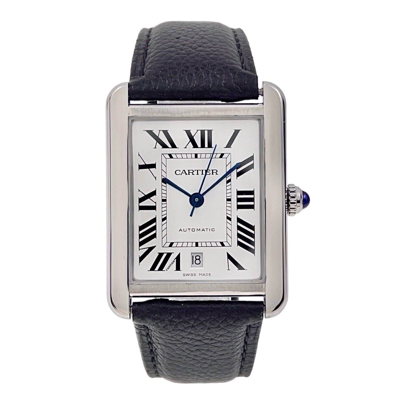 Cartier Tank Solo XL Steel Men’s Watch Black Strap 31mm Automatic W5200027