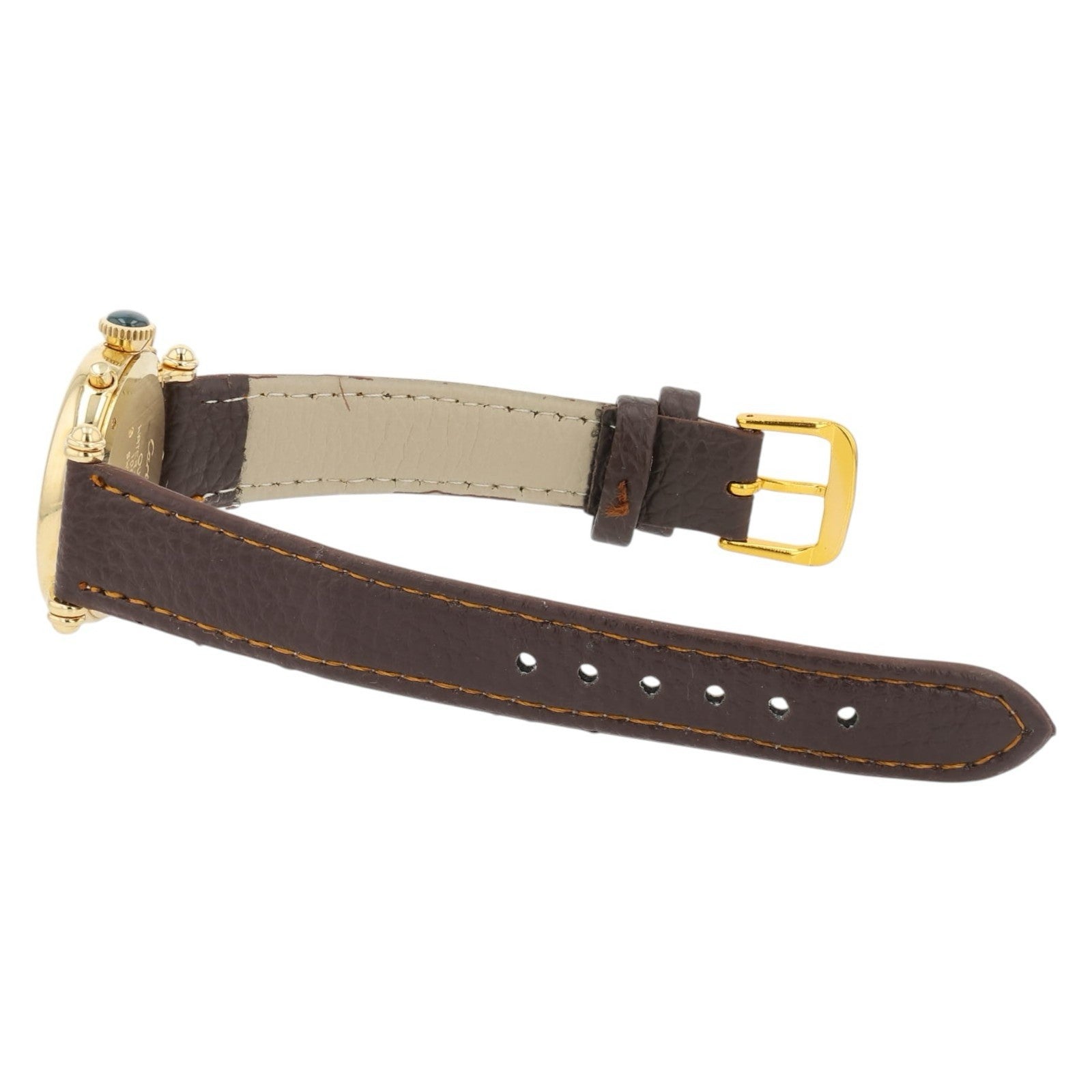 Cartier Diablo 18k Yellow Gold White Dial 32mm Quartz Movement Womens Watch 1400