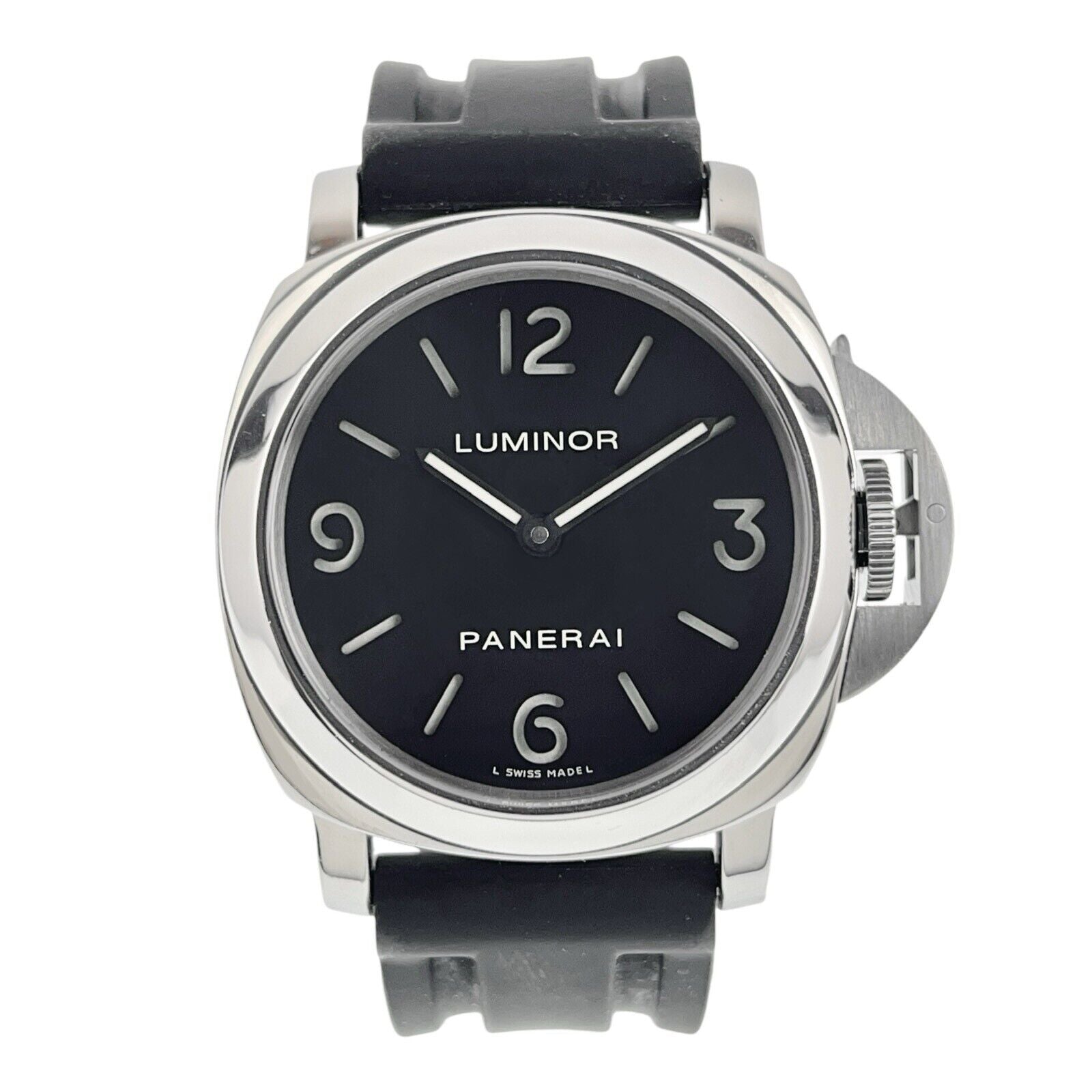 Panerai Luminor Base Steel Manual Wind Black Dial 44mm Manual Men’s PAM00112