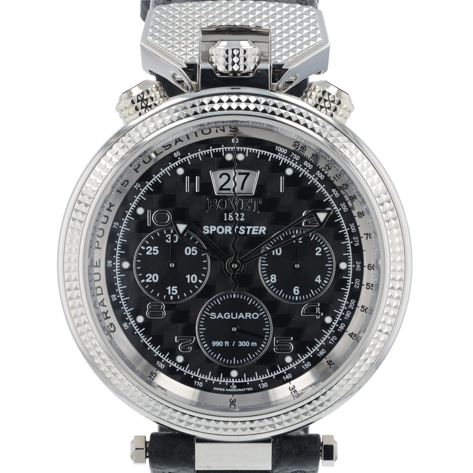 NEW 2025 Bovet Sportster Saguaro Black Carbon Dial 46mm Auto Men's Watch SP0481