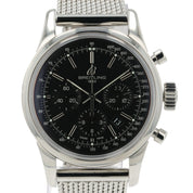 Breitling Transocean Black Dial Stainless Steel 43mm Automatic Mens Watch AB0152