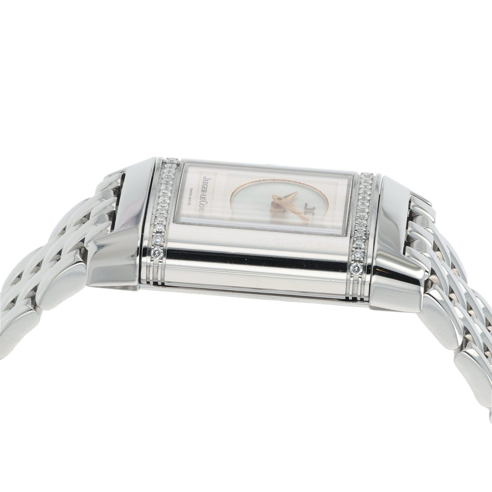Jaeger LeCoultre Reverso Duetto Silver MOP Dial Steel 20mm Manual Watch Q2668120