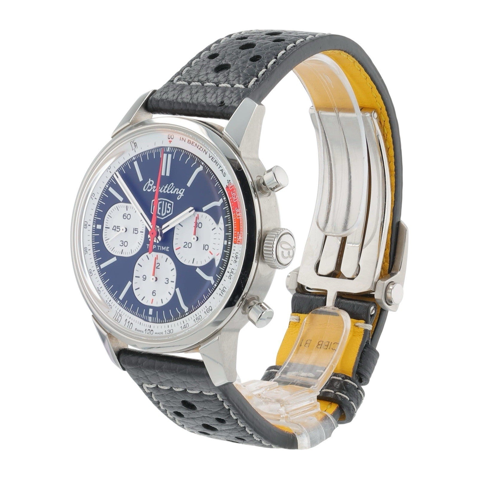 Breitling Top Time Stainless Steel Black Dial 41mm Automatic Mens Watch AB0176