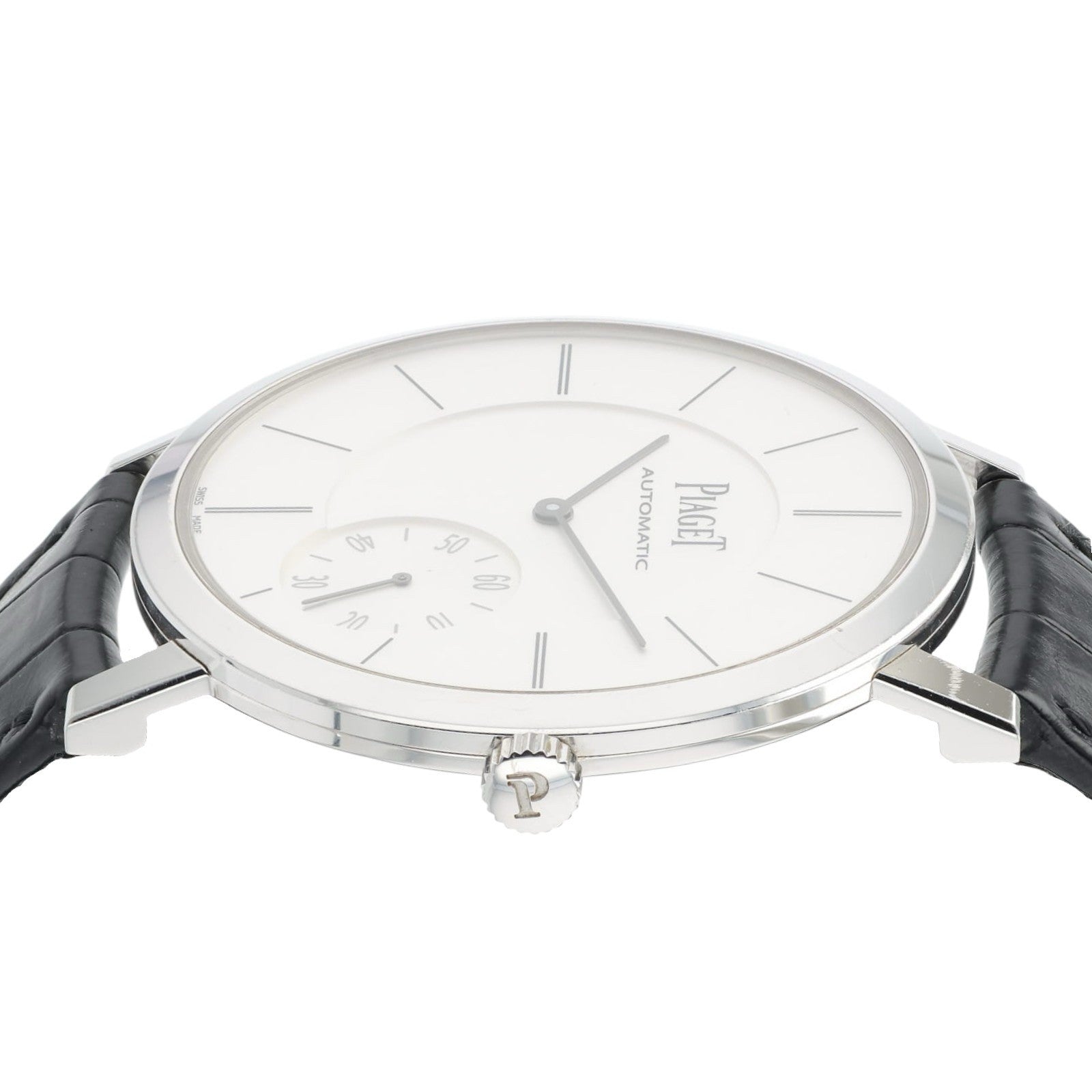 Piaget Altiplano White Dial 18k White Gold Automatic Movement Mens Watch P10697