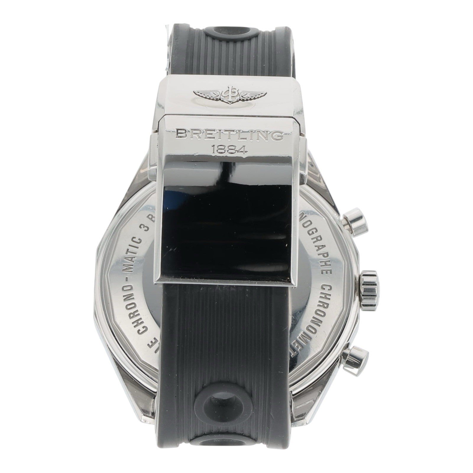 Breitling Chrono-Matic Steel Black Dial 49mm Automatic Mens Chrono Watch A14360