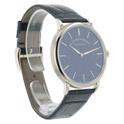 A. Lange & Sohne Saxonia Blue Dial 18k White Gold 39mm Manual Wind Men’s 205.086