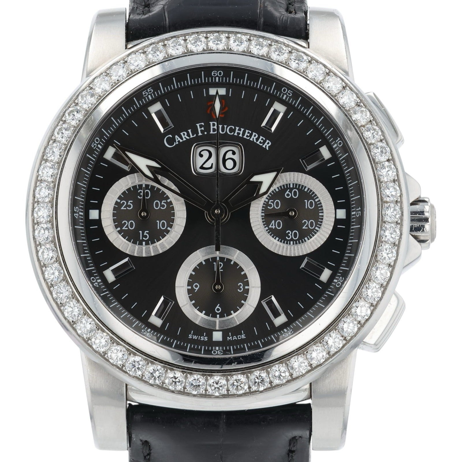 Carl F Bucherer Patravi Stainless Steel Black Dial 40mm Automatic Mens 10611.08