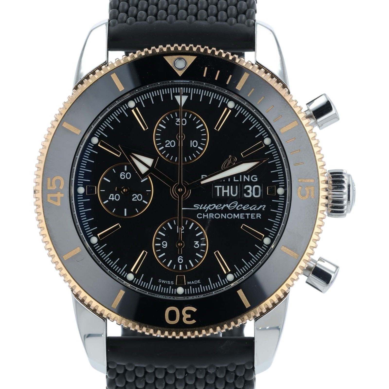 Breitling SuperOcean Heritage Black Dial Gold & Steel 44mm Auto Watch U13313