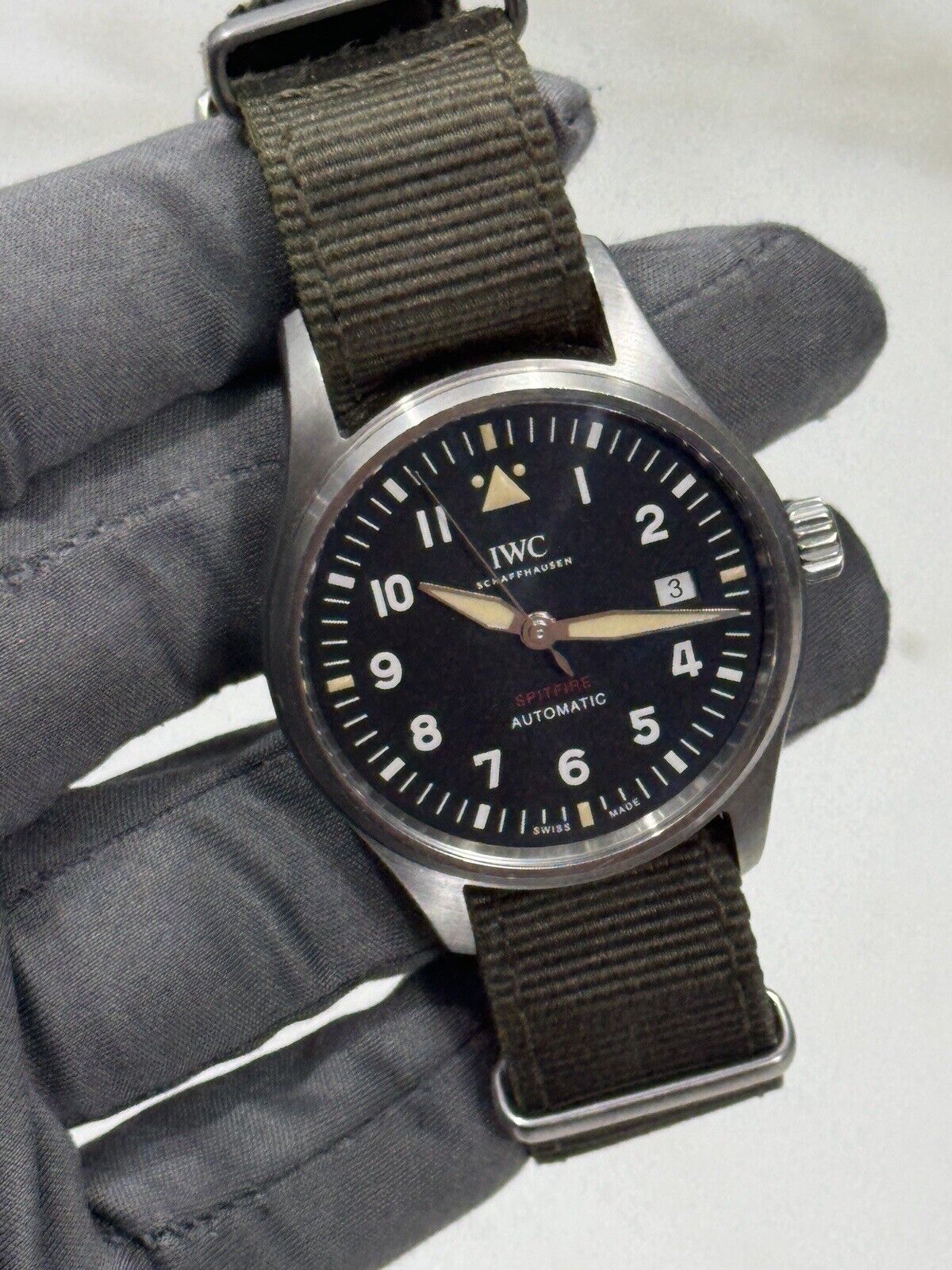 IWC Pilot's Spitfire Automatic Stainless Steel Mens Strap Watch Date IW326803