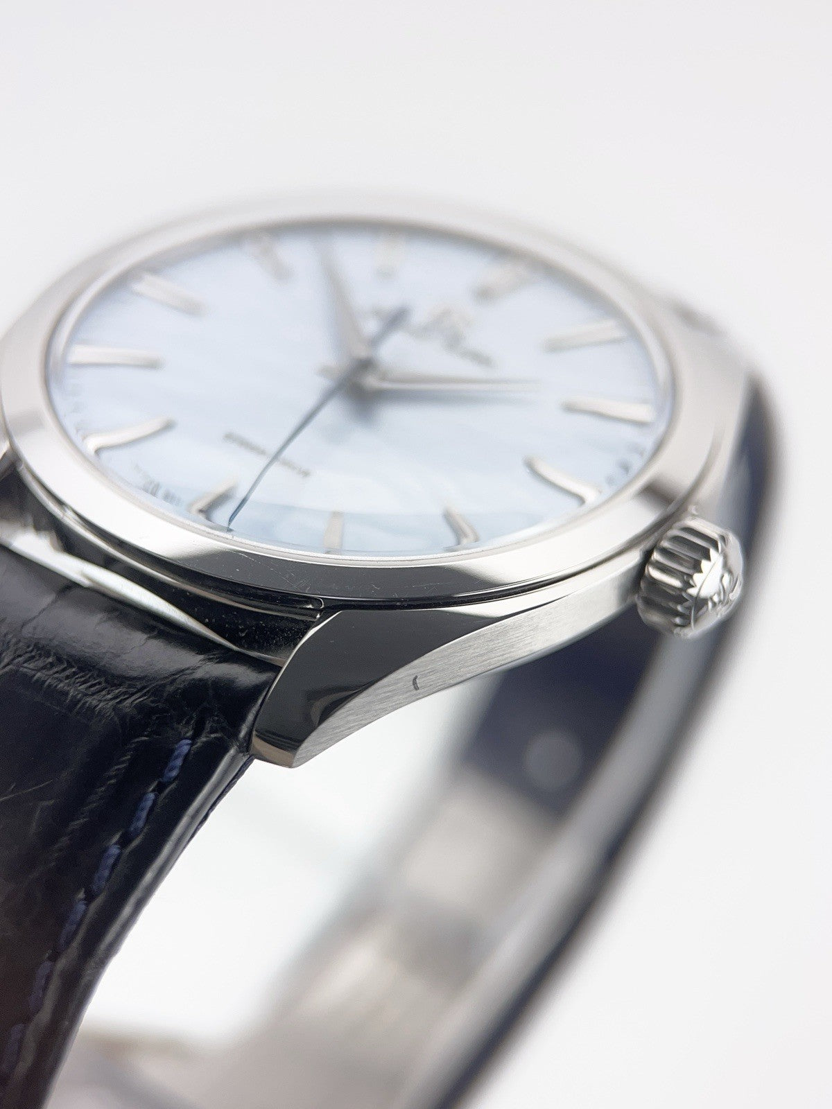 Grand Seiko Spring Drive Steel Ice Blue Dial 38.5mm Manual Wind Watch SBGY007G