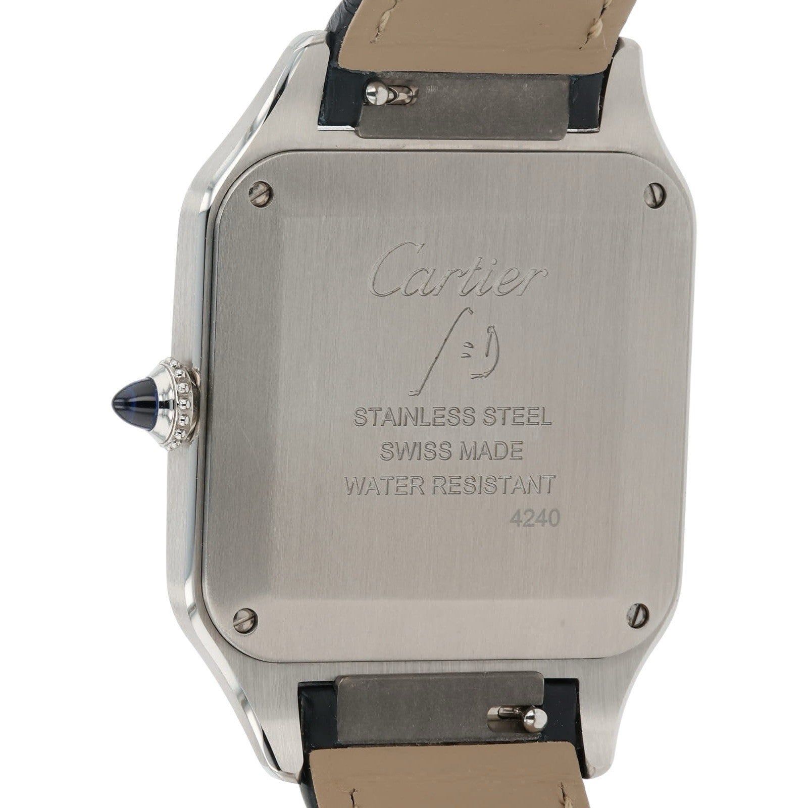 Cartier Santos Dumont Stainless Steel Silver Dial 43x31mm Quartz Mens WSSA0022