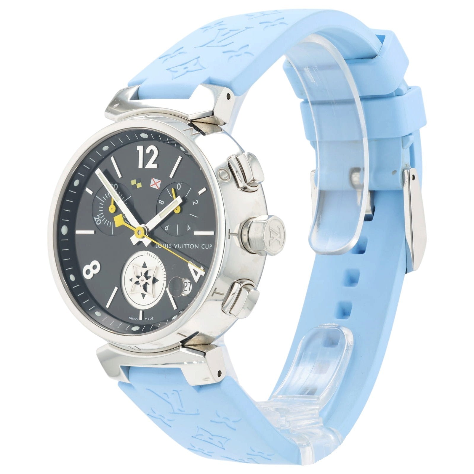 Louis Vuitton Tambour Lovely Cup Black Dial Steel 39mm Quartz Mens Watch Q11BG