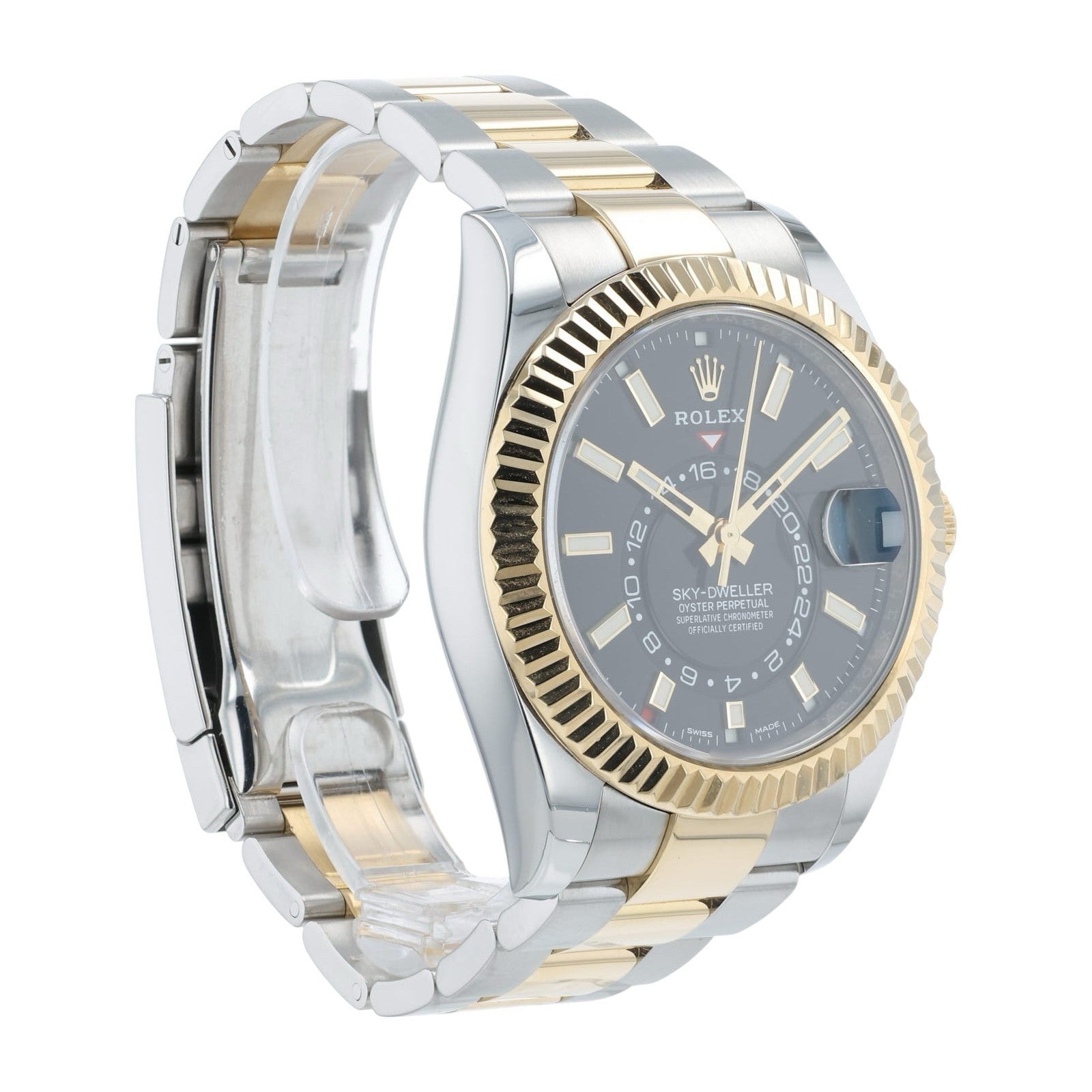 Rolex Sky-Dweller Steel & Yellow Gold Black Dial 42mm Automatic Mens 326933