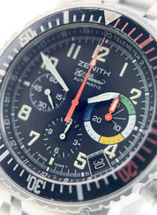 Zenith El Primero Rainbow Flyback Steel Black Dial 40mm Automatic 01.02.0480.405