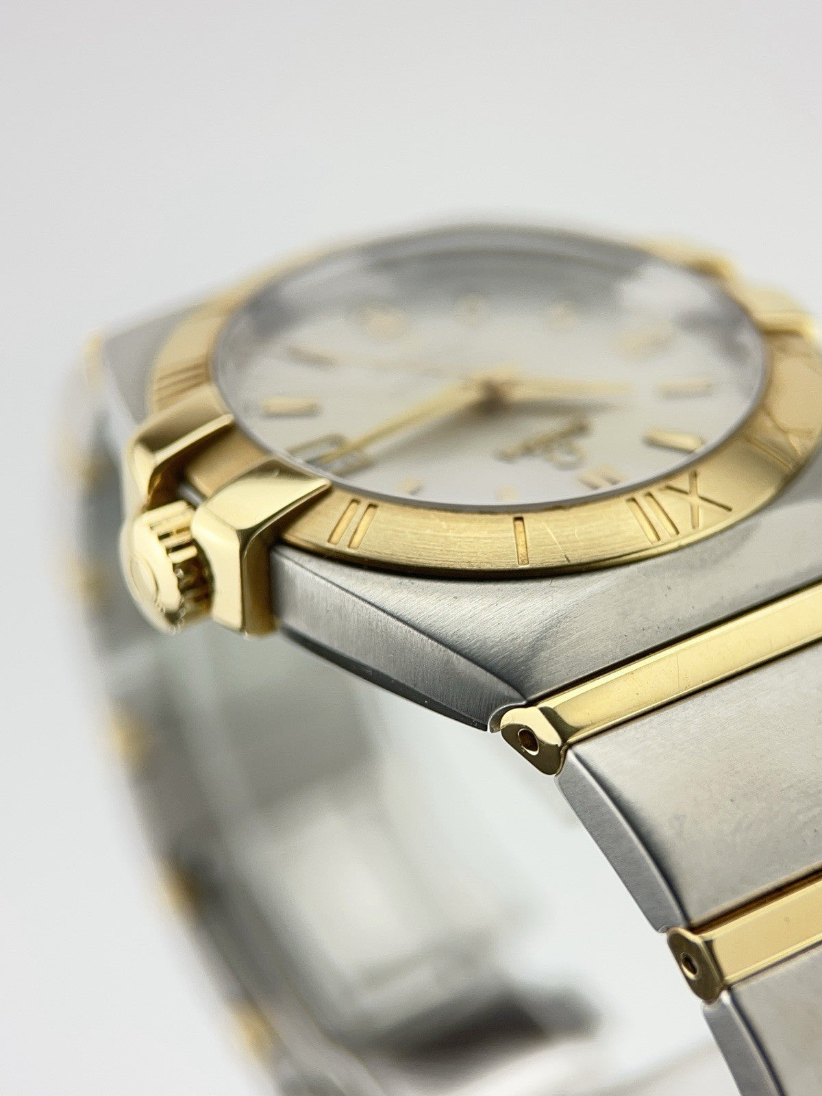 Omega Constellation Gold Steel Silver Dial 38mm Automatic Mens Watch 1201.30.00