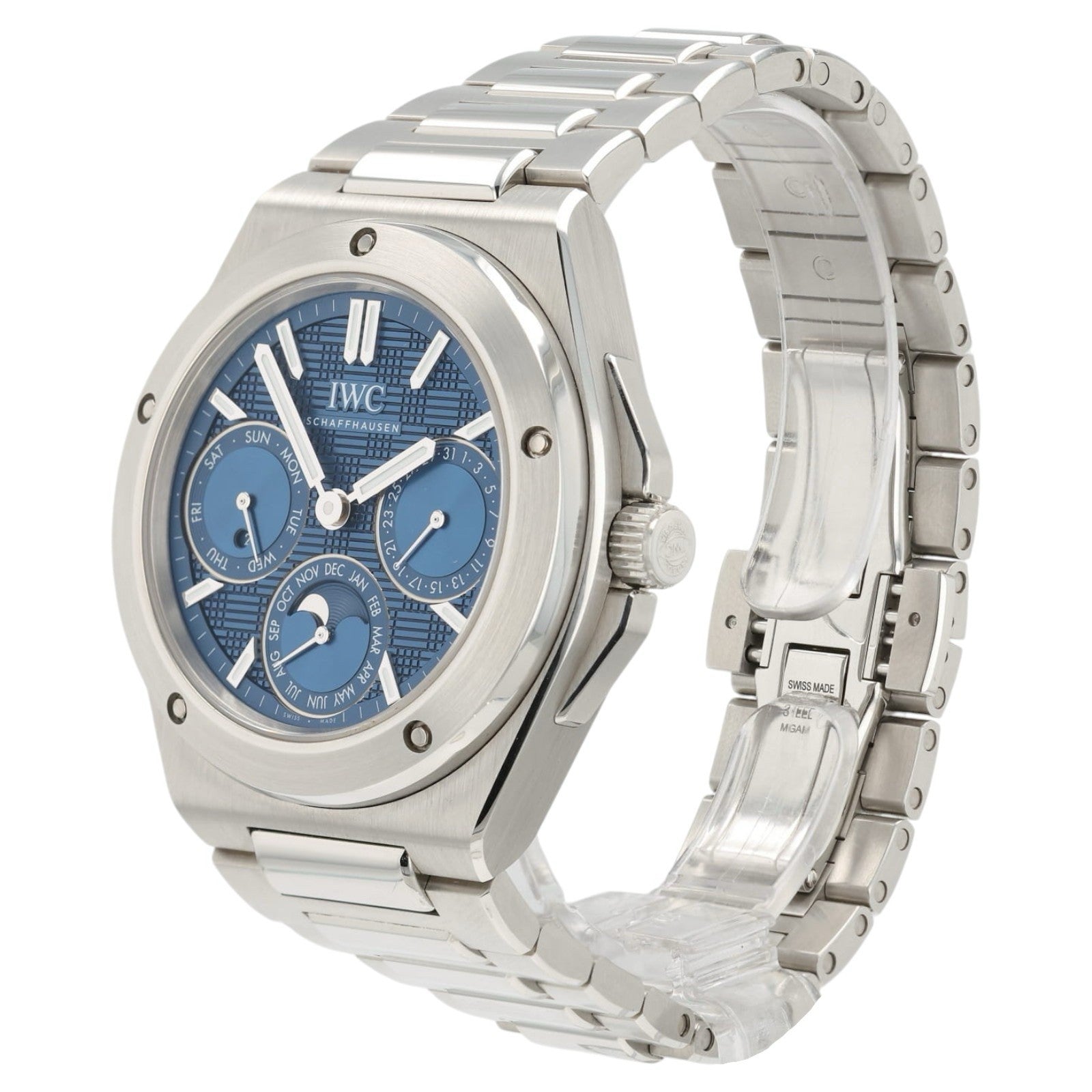 IWC Ingenieur Perpetual Calendar Blue Dial Steel 41.6mm Auto Mens Watch IW344903