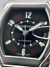 Cartier Roadster 37mm Automatic Mens Stainless Steel Watch Black Dial 2510