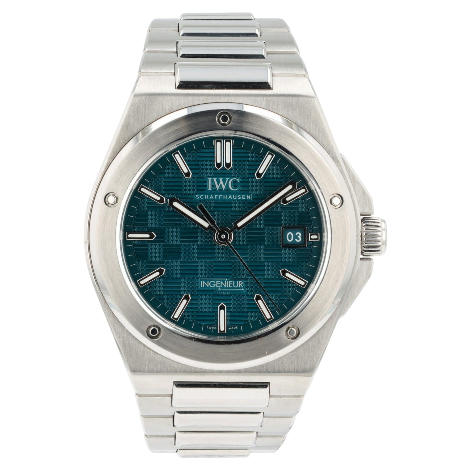 IWC Ingenieur Aqua Dial Stainless Steel 40mm Automatic Movement Mens IW3298903